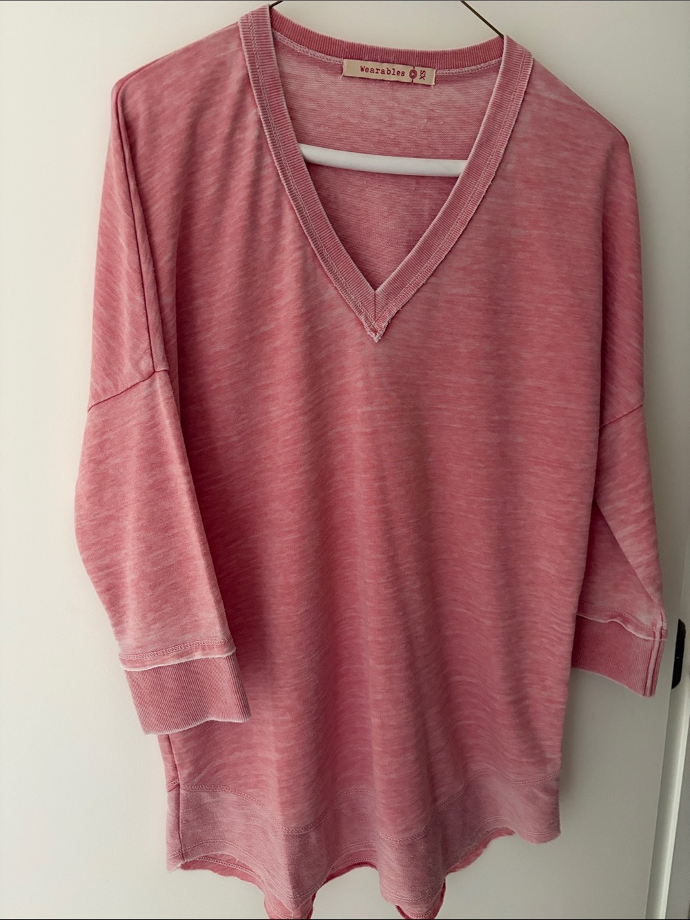 Wearables Vintagewash V-Neck Tunic - Dusty Rose  - XS